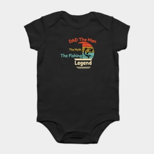 Funny Fishing Design Dad Gift Men Papa Fisherman Daddy Pop Fish Bass Hunting Baby Bodysuit